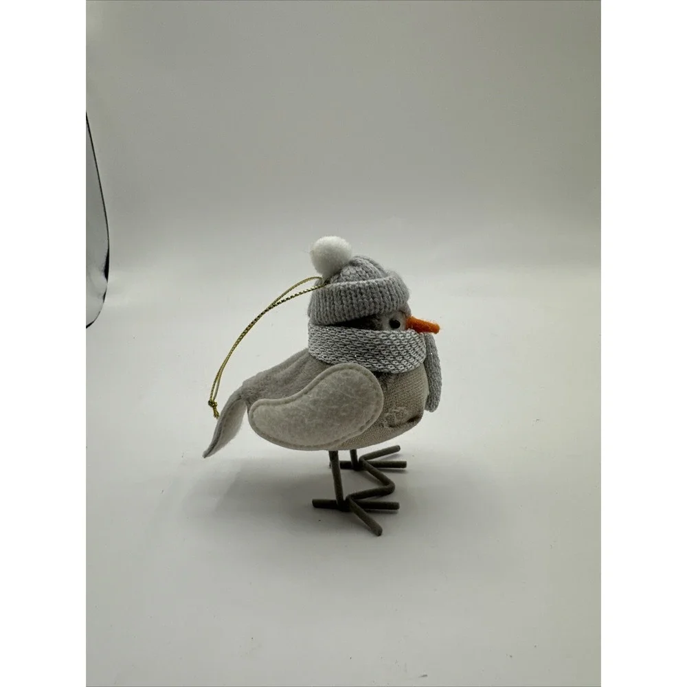 Target Christmas Featherly Friends Bird Ready for Winter Gray White Hat Ornament